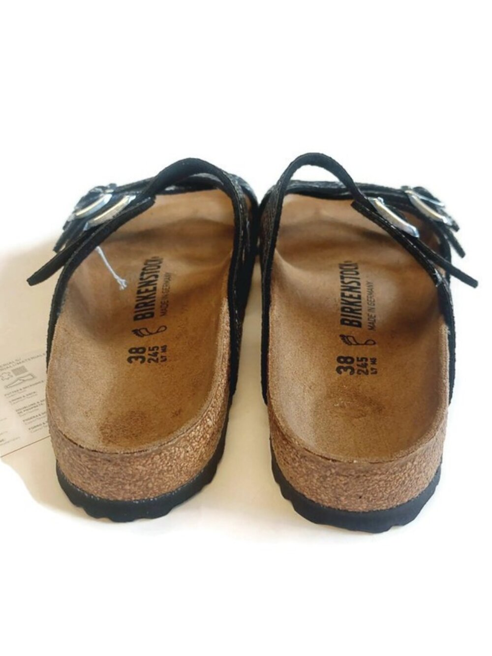 Birkenstock Franca Womens 7 EU 38 Python Birko-Flor Sandals Black Regular Fit - Picture 7 of 9